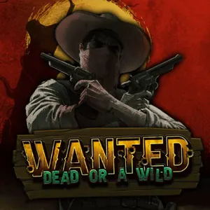 Wanted Dead or a Wild fra Hacksaw Gaming: revolvermenn i et støvete westernlandskap på et rutenett fem ganger fem